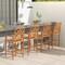 Natural Patio Teak Wood Outdoor Counter Height Bar Stool with Ergonomic Backrest